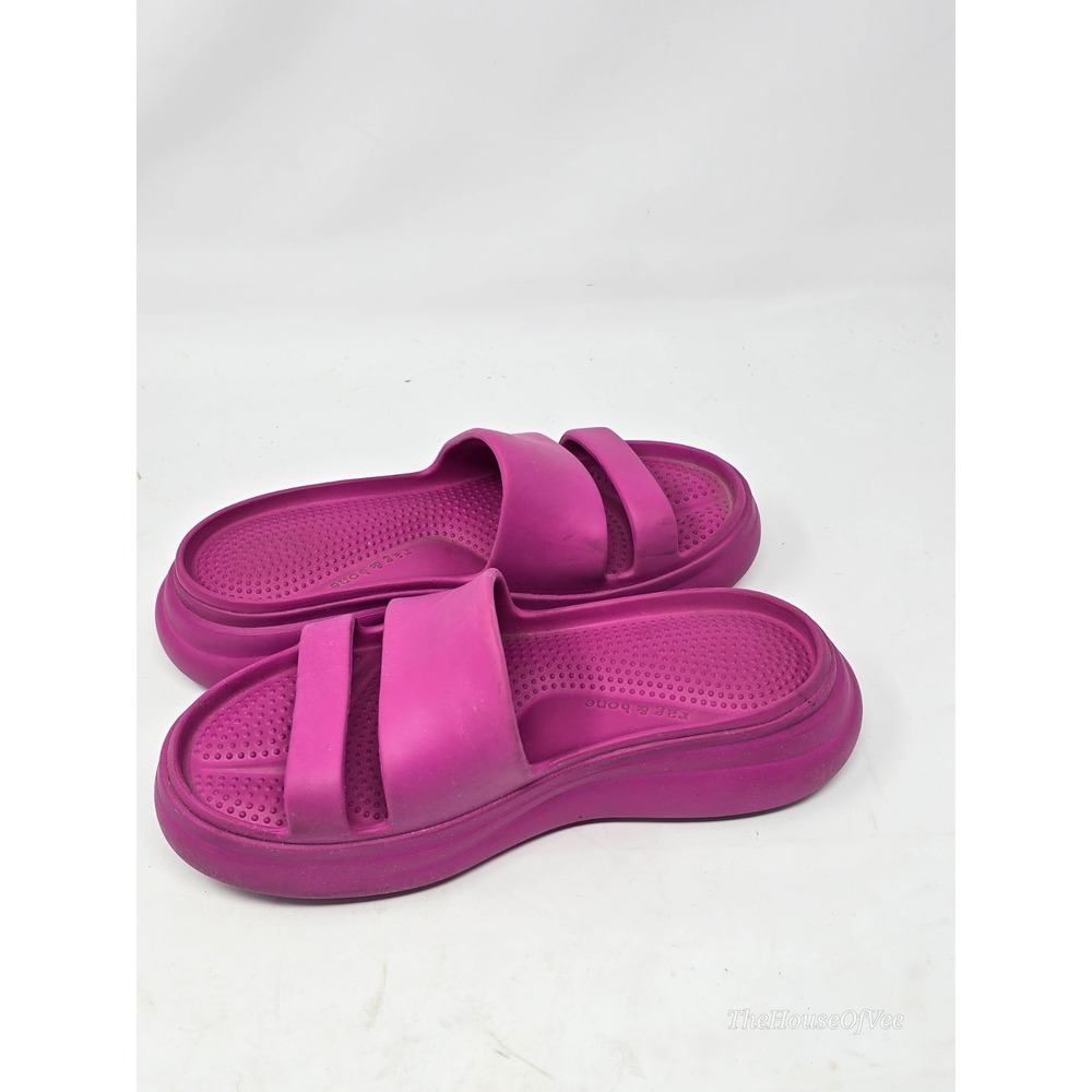 Rag & Bone Womens 9 Sandal Slide Chunky Platform Double Strap EVA Bright Pink - Picture 1 of 4